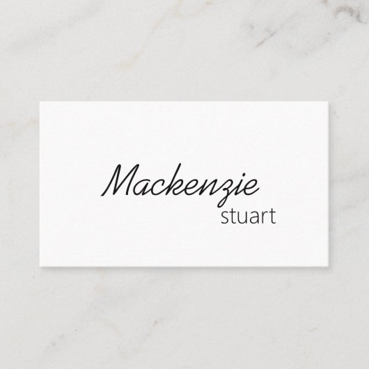 Moderne Elegante Minimale Haar QR Code Script Visitekaartje (Voorkant)