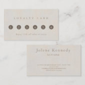 Moderne Elegante Minimale Neutrale Getextureerde 6 Klantenkaartje (Voorkant / Achterkant)