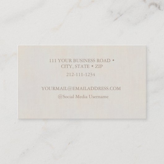 Moderne Elegante minimale neutrale textuur Visitekaartje (Achterkant)