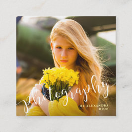 Moderne, elegante, minimale overlay fotografie vierkante visitekaartje