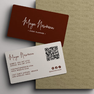 Moderne Elegante Minimale QR Code Professioneel Br Visitekaartje