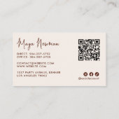 Moderne Elegante Minimale QR Code Professioneel Br Visitekaartje (Achterkant)