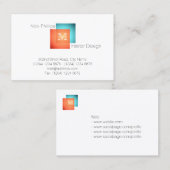 Moderne, elegante, minimale stijl met monogram visitekaartje (Voorkant / Achterkant)
