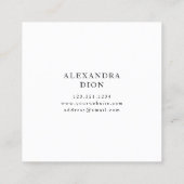 Moderne elegante minimale trouwfotografie vierkante visitekaartje (Achterkant)