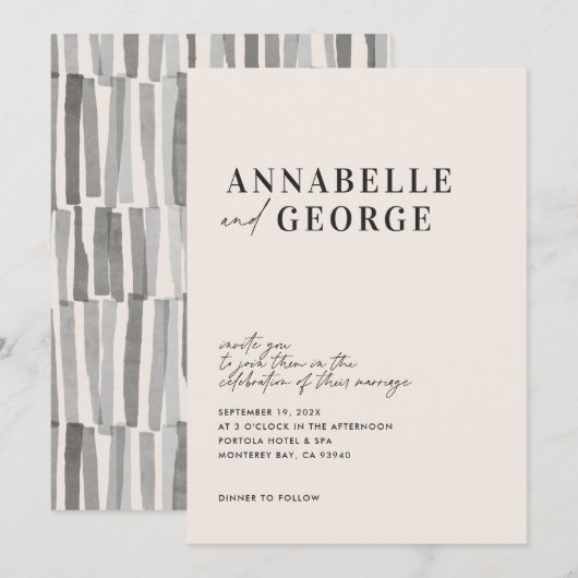 Moderne, elegante minimale typografie zwart-wit (Voorkant / Achterkant)