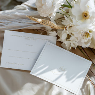 Moderne elegante minimale witte RSVP-kaart RSVP Kaartje