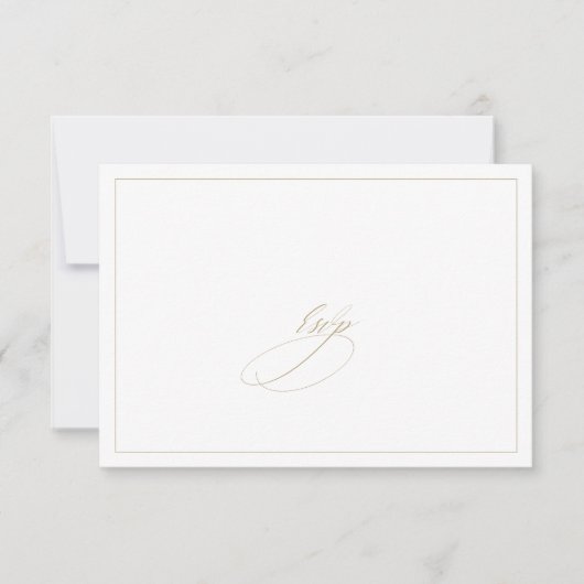 Moderne elegante minimale witte RSVP-kaart RSVP Kaartje (Voorkant)