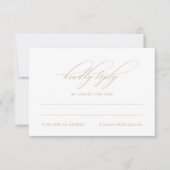 Moderne elegante minimale witte RSVP-kaart RSVP Kaartje (Voorkant)