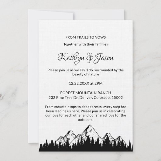 Moderne Elegante Minimale Zwarte Font Trouwbloem Kaart (Voorkant)