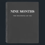 Moderne Elegante Minimale Zwarte Zwangerschapscade Notitieboek<br><div class="desc">Moderne Elegante Minimale Zwarte Zwangerschapscadeau</div>