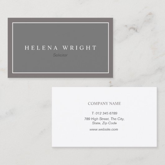Moderne Elegante Minimalist Visitekaartje (Voorkant / Achterkant)