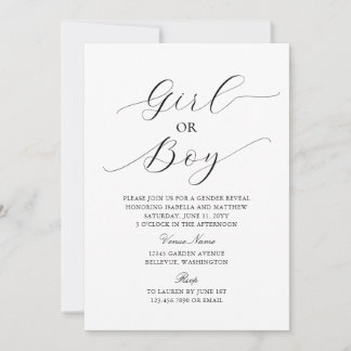 Moderne Elegante Minimalistische Baby Geslacht Ont Kaart