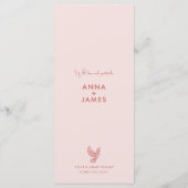 Moderne Elegante Minimalistische Blush Roze Romeo Menu (Achterkant)