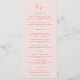 Moderne Elegante Minimalistische Blush Roze Romeo  Menu