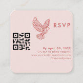 Moderne elegante minimalistische bruiloft RSVP QR- Informatiekaartje (Voorkant)