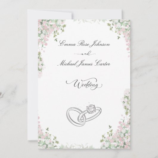 Moderne elegante minimalistische bruiloft | Script Kaart (Achterkant)