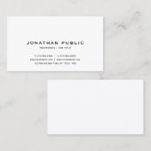 Moderne elegante minimalistische eenvoudige aangep visitekaartje (Voorkant / Achterkant)