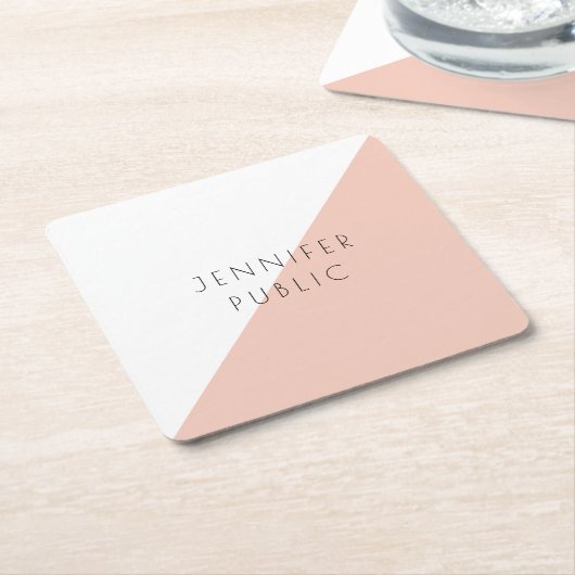 Moderne Elegante Minimalistische Eenvoudige Templa Kartonnen Onderzetters (Schuin)