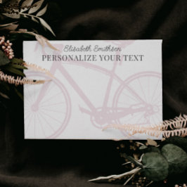 Moderne Elegante Minimalistische Fiets Roze Persoo Briefpapier