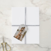 Moderne elegante minimalistische foto bruiloft dan cadeaulabel (Met Touw)