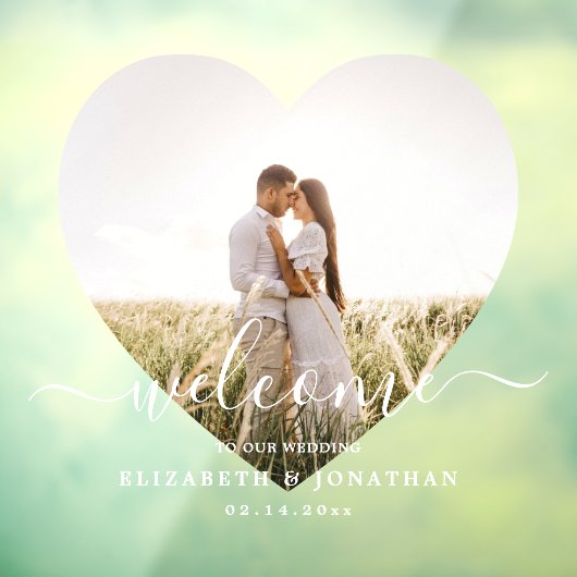 Moderne Elegante Minimalistische Foto Bruiloft Wel Raamsticker (Vel 3)