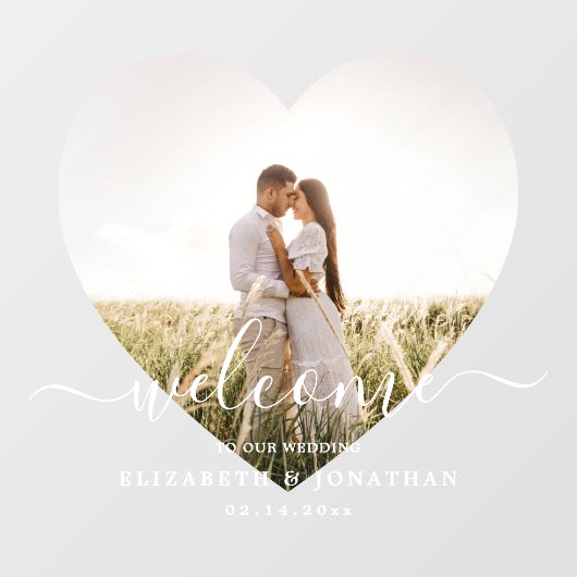 Moderne Elegante Minimalistische Foto Bruiloft Wel Raamsticker (Vel)