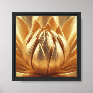 Moderne elegante minimalistische Gouden Lotus-ontw Canvas Afdruk
