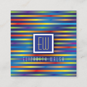 Moderne Elegante Minimalistische Gradiënt Lijn Ont Vierkante Visitekaartje