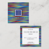 Moderne Elegante Minimalistische Gradiënt Lijnen D Vierkante Visitekaartje (Voorkant / Achterkant)