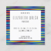 Moderne Elegante Minimalistische Gradiënt Lijnen D Vierkante Visitekaartje (Achterkant)