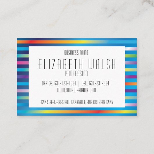 Moderne Elegante Minimalistische Gradiënt Lijnen E Visitekaartje (Achterkant)