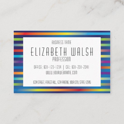 Moderne Elegante Minimalistische Gradiënt Lijnen E Visitekaartje (Achterkant)