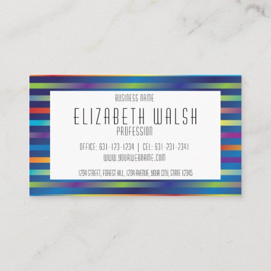 Moderne Elegante Minimalistische Gradiëntlijnen 3, Visitekaartje (Achterkant)