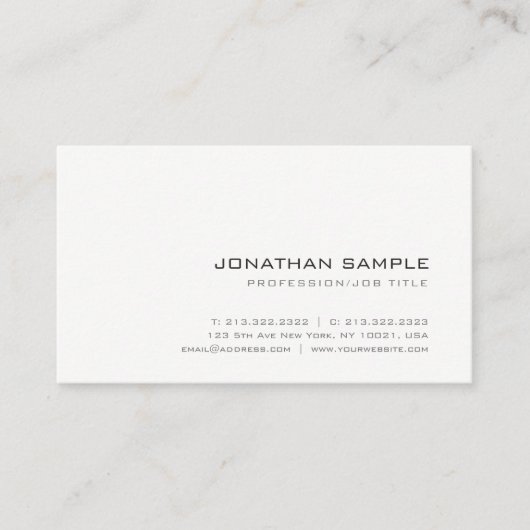 Moderne, elegante, minimalistische grafische vormg visitekaartje (Voorkant)