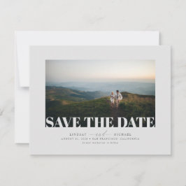 Moderne Elegante Minimalistische Grijze Save the D Date