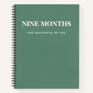 Moderne Elegante Minimalistische Groene Zwangersch Notitieboek