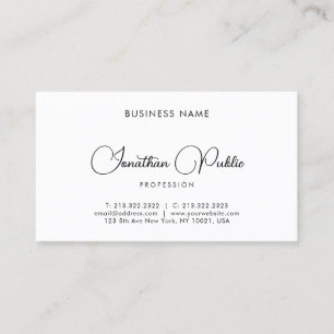 Moderne Elegante Minimalistische Kalligrafie Scrip Visitekaartje