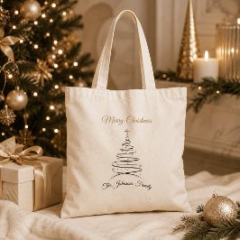 Moderne Elegante Minimalistische Kerstboom Boodsch Tote Bag