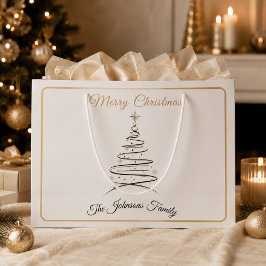 Moderne Elegante Minimalistische Kerstboom Groot Cadeauzakje
