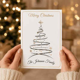 Moderne Elegante Minimalistische Kerstboom Kaart