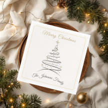 Moderne Elegante Minimalistische Kerstboom Servet