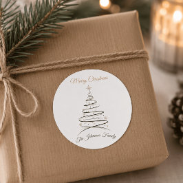Moderne Elegante Minimalistische Kerstboom Sticker