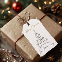 Moderne Elegante Minimalistische Kerstcadeautag