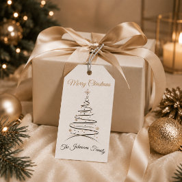 Moderne Elegante Minimalistische Kerstcadeautag Cadeaulabel