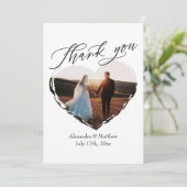 Moderne Elegante Minimalistische Liefde Hart Bruil Bedankkaart (Staand voorkant)