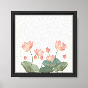 Moderne elegante minimalistische Lotus Kunst Canvas Afdruk