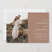 Moderne elegante minimalistische Mocha Mousse brui Kaart (Voorkant)