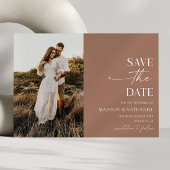 Moderne Elegante Minimalistische Mocha Mousse Brui Save The Date