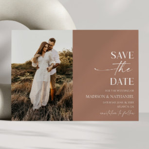 Moderne Elegante Minimalistische Mocha Mousse Brui Save The Date