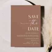 Moderne elegante minimalistische Mocha Mousse brui Save The Date